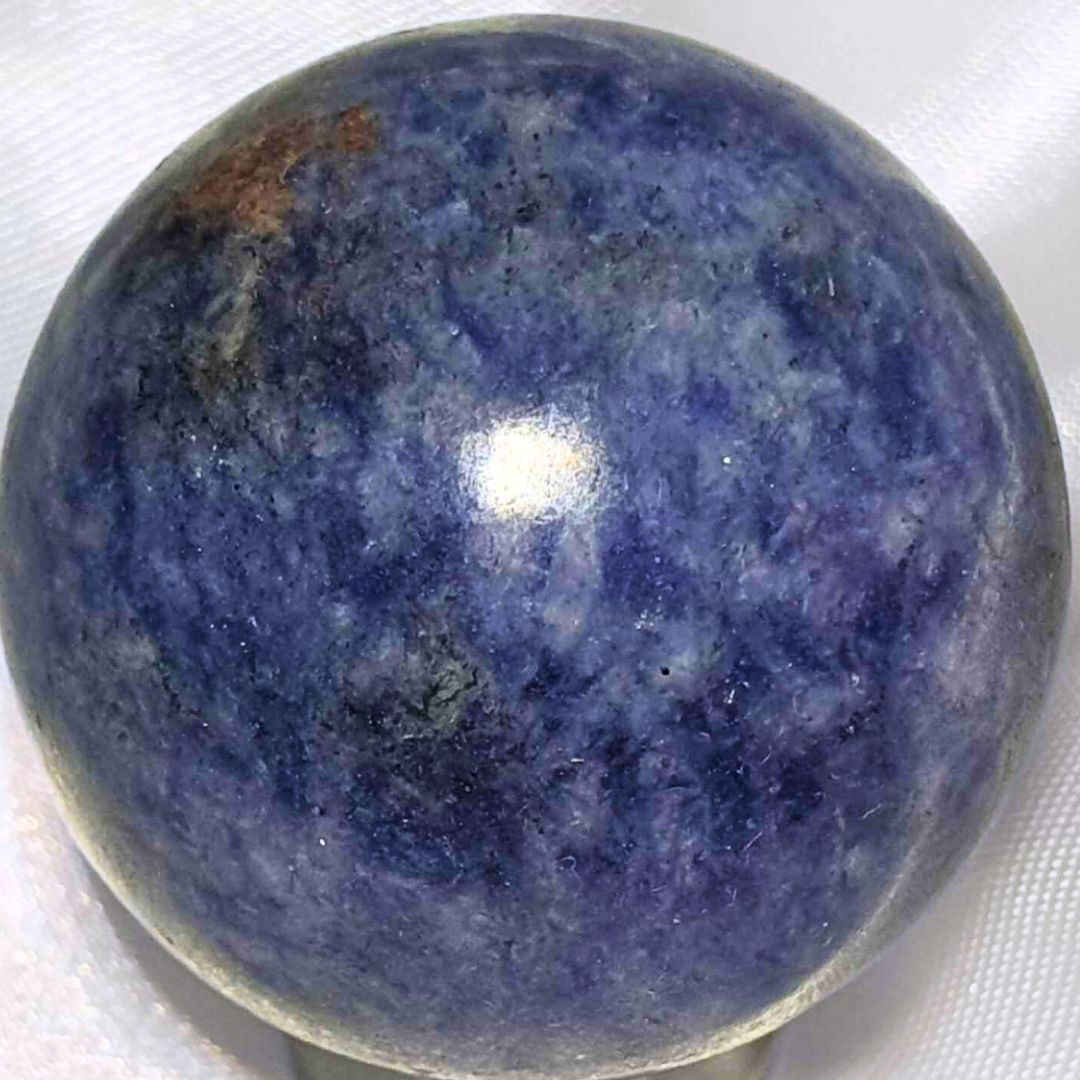 Sodalite and Black Tourmaline Small Sphere - includes stand