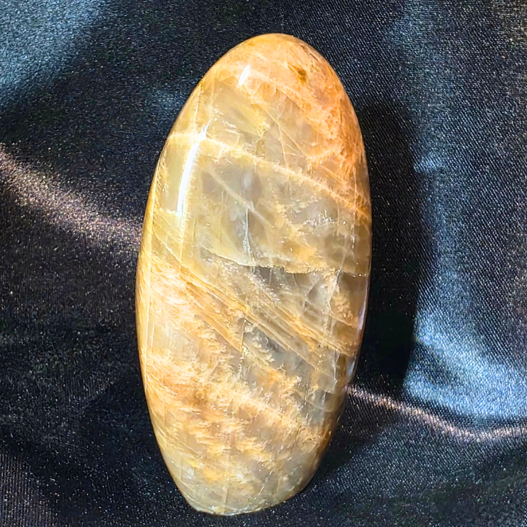 High Flash Peach Moonstone & Smoky Quartz Freeform - 244g