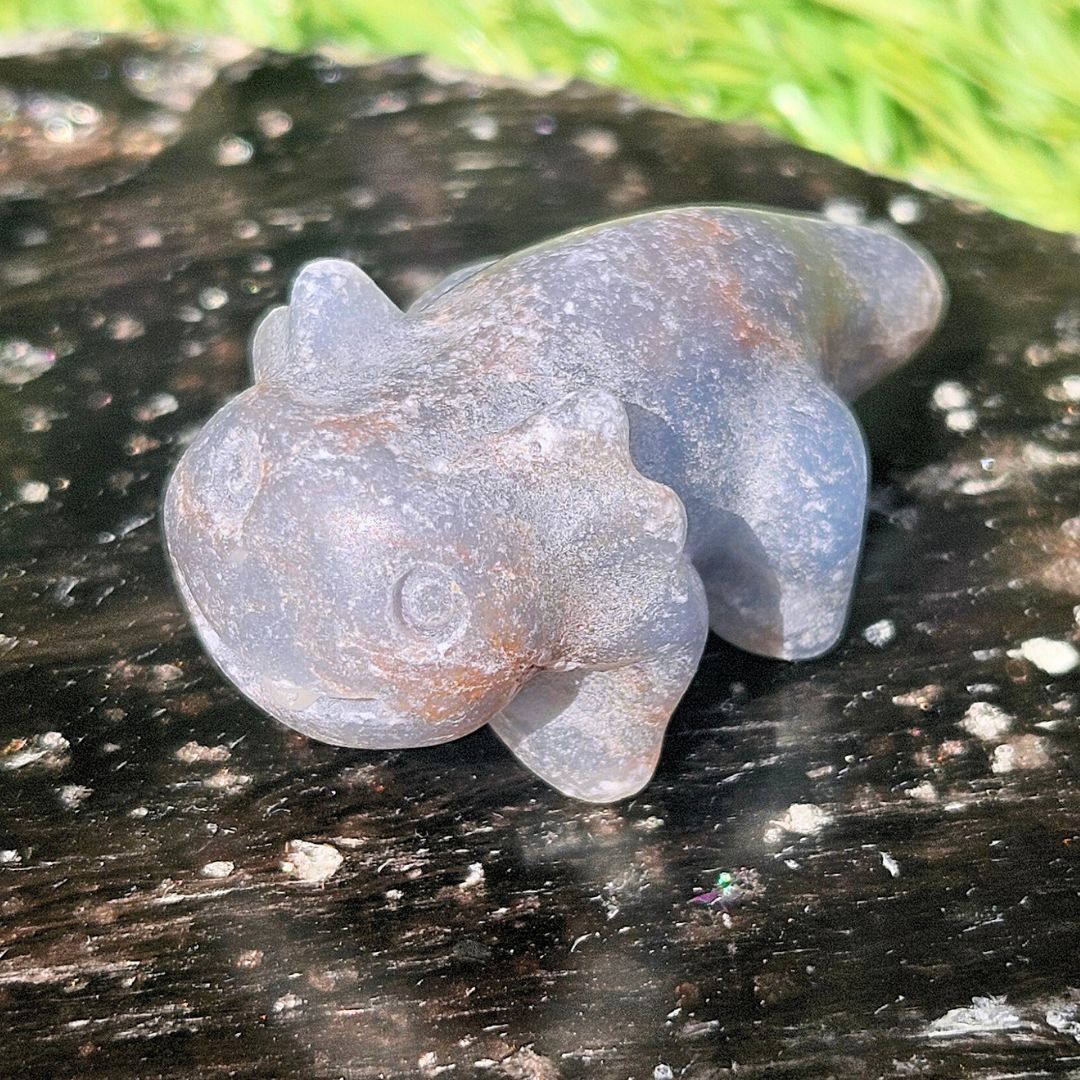 Blue Quartz Axolotyl Mini Crystal Carving