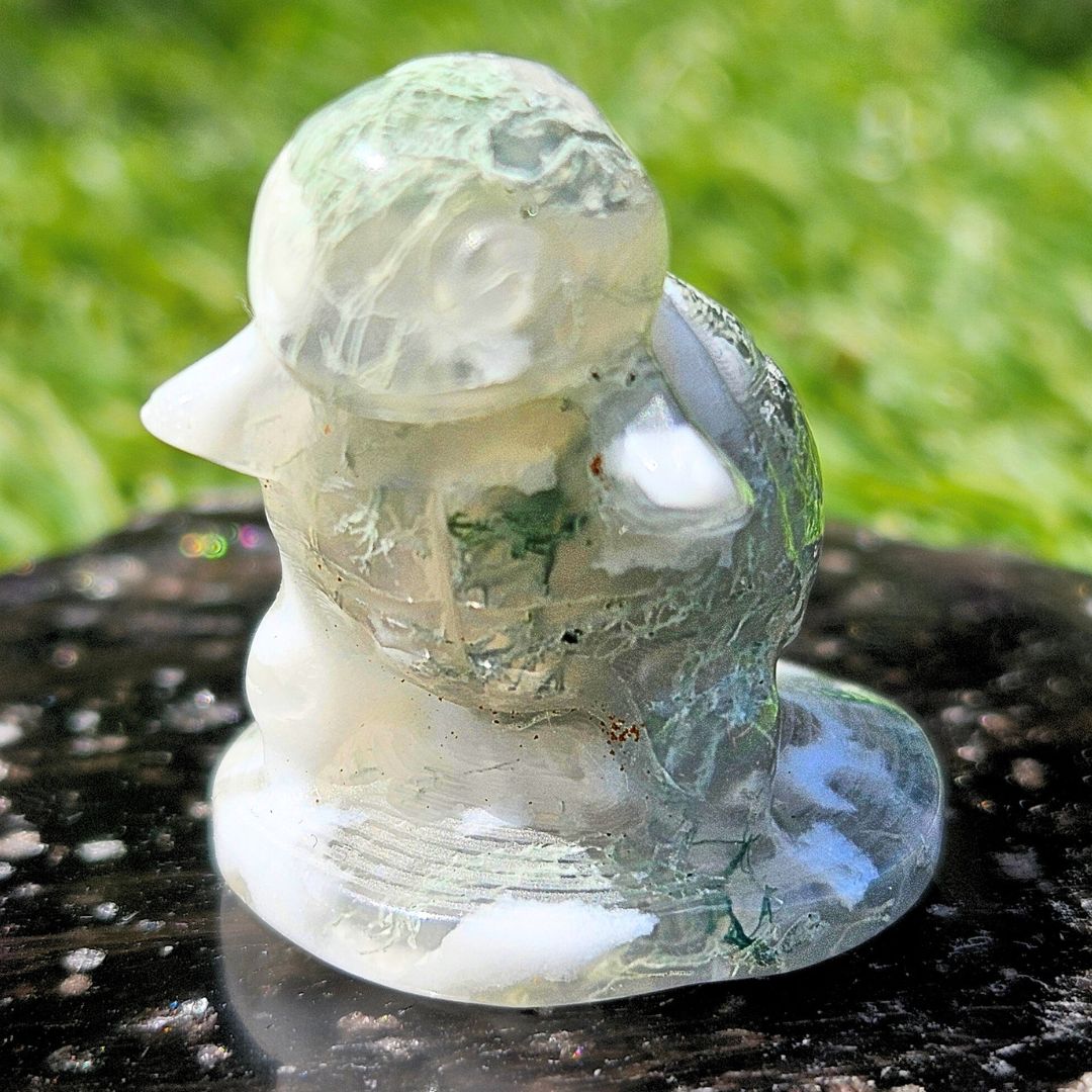 Moss Agate Mini Squirtle Carving
