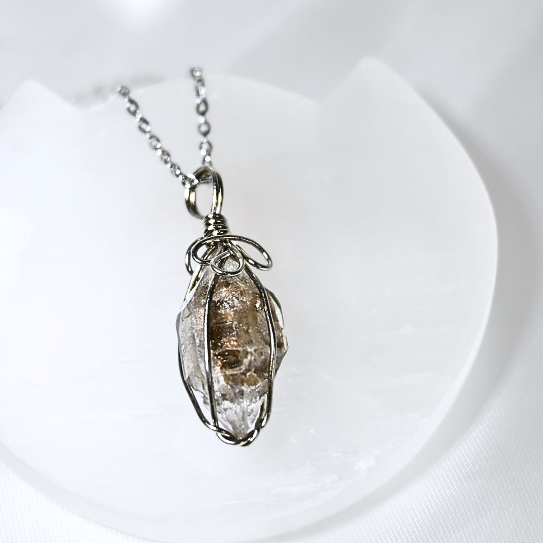 Herkimer Diamond Wire Wrapped Necklace