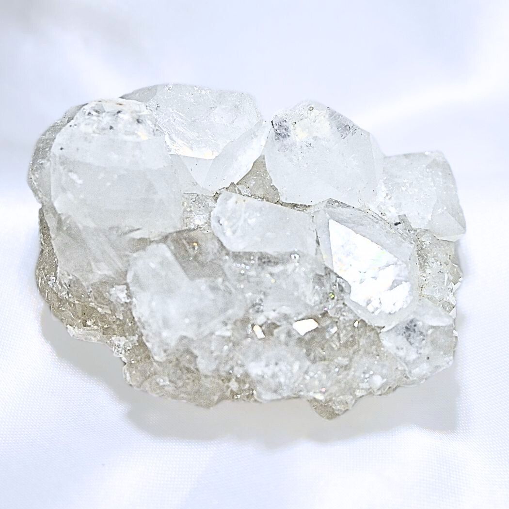 Diamond Apophyllite Cluster with Rainbows