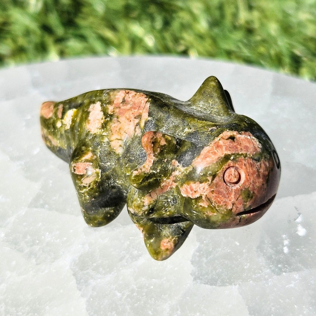 Unakite Axolotyl Mini Crystal Carving