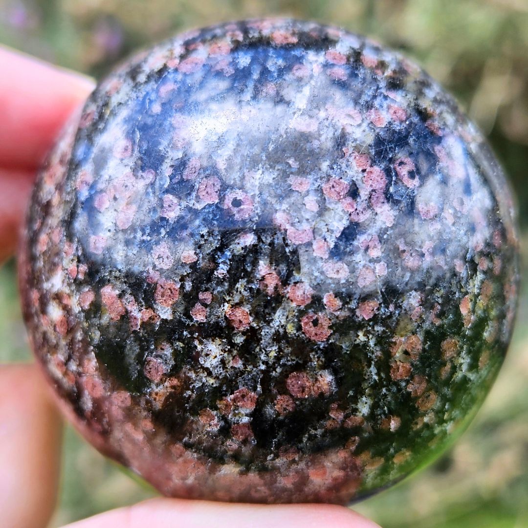 Garnet in Matrix Sphere - (Includes Stand)