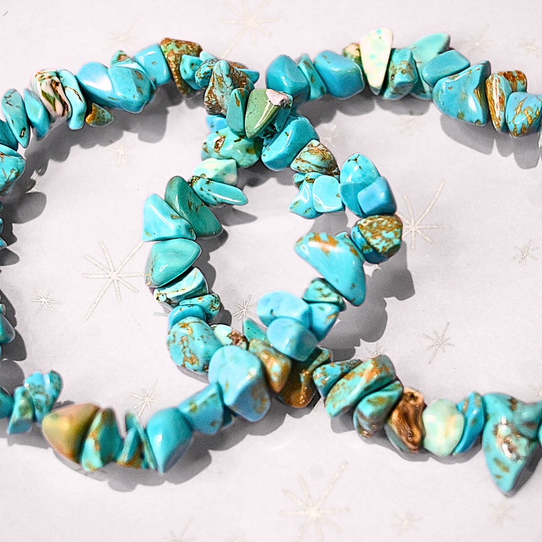 Natural Turquoise Crystal Chip Bracelets