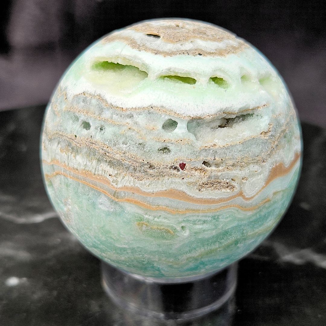 High Grade Blue Aragonite Crystal Sphere