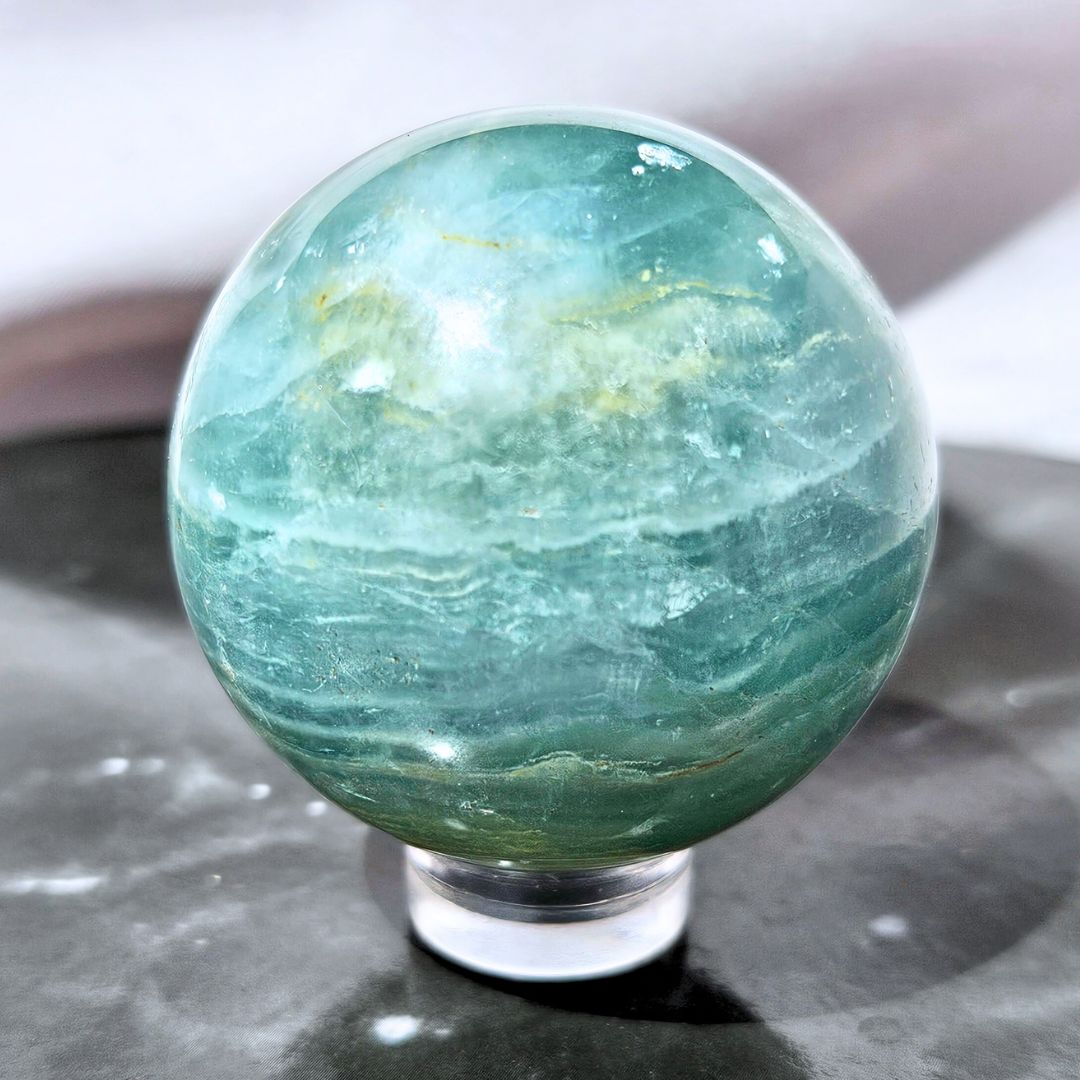 Blue Oceanite (Onyx) Sphere