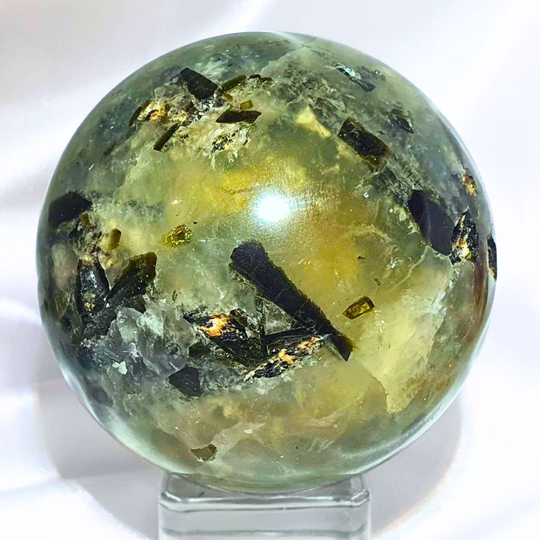 Large Prehnite & Epidote Sphere - 325g