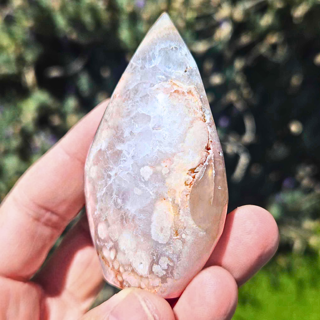 Pink Amethyst with Flower Agate Free Form