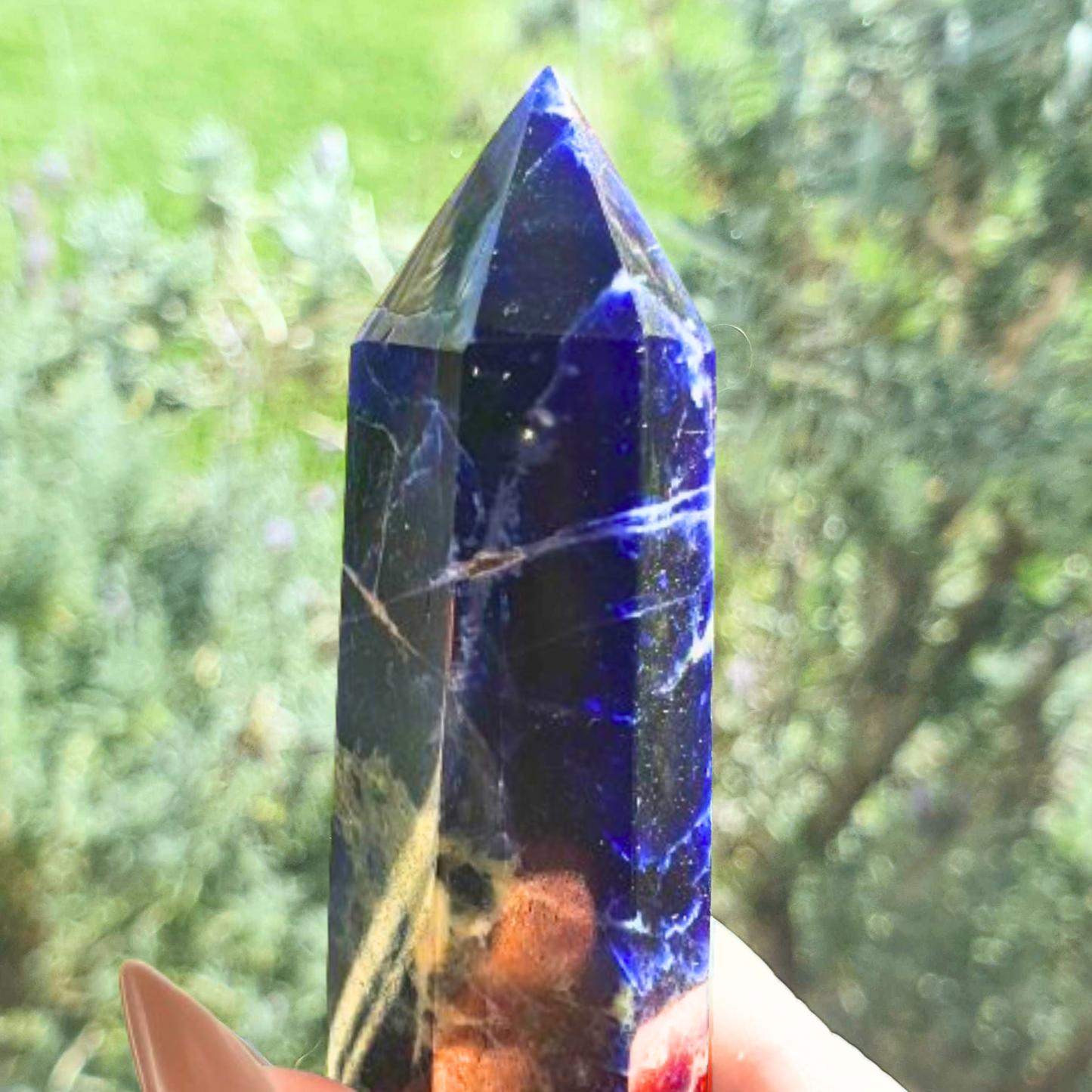 High Grade Sodalite Tower Point with Silver Flash