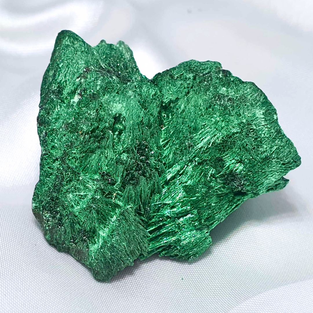 High Grade Fibrous Malachite Cluster with High Shimmer