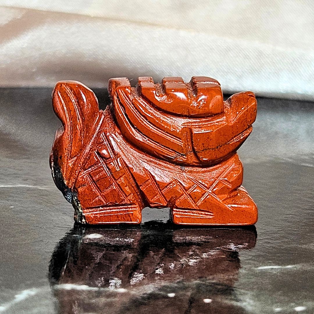 Red Jasper Mini Dragon Carving