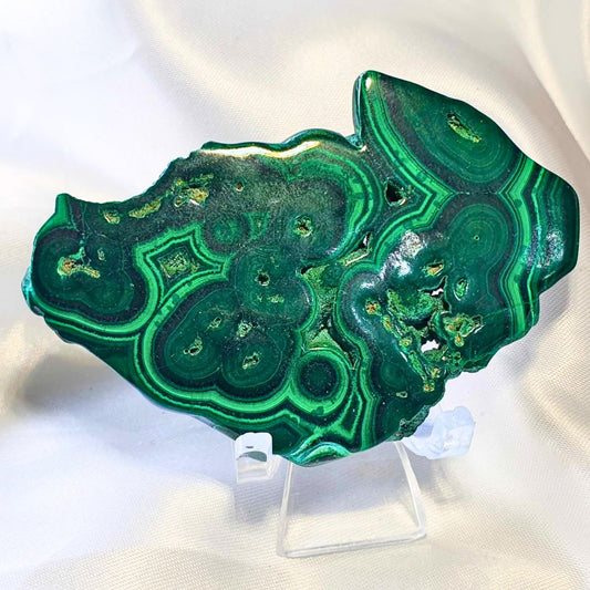 Botryoidal Malachite Slab - includes stand