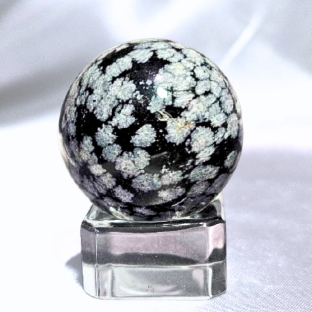 Snowflake Obsidian Sphere