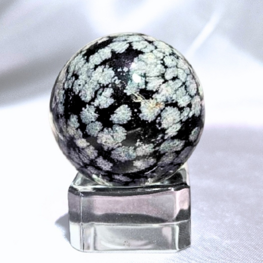 Snowflake Obsidian Sphere