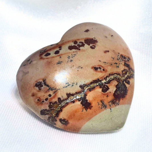 Coffee Bean Jasper Heart Carving - Brazil