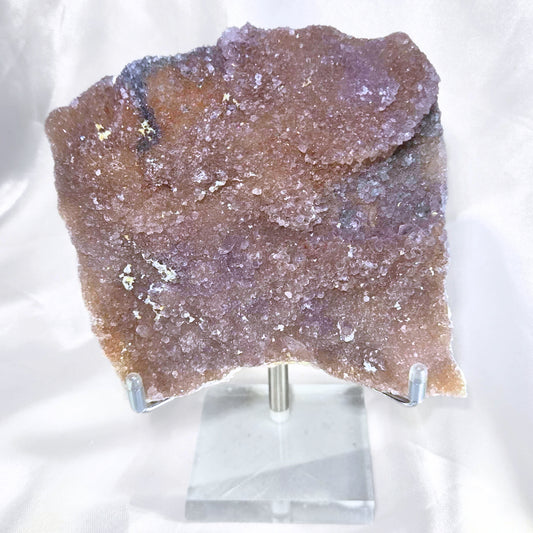 Genuine Flower Amethyst Slab - 10cm - includes holder