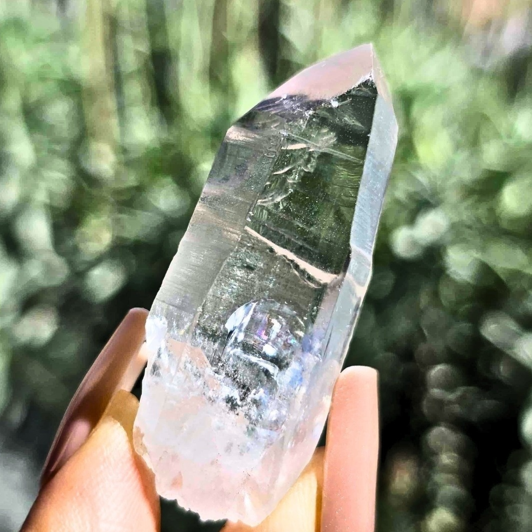 Lemurian Quartz Seed Crystal with Rainbow
