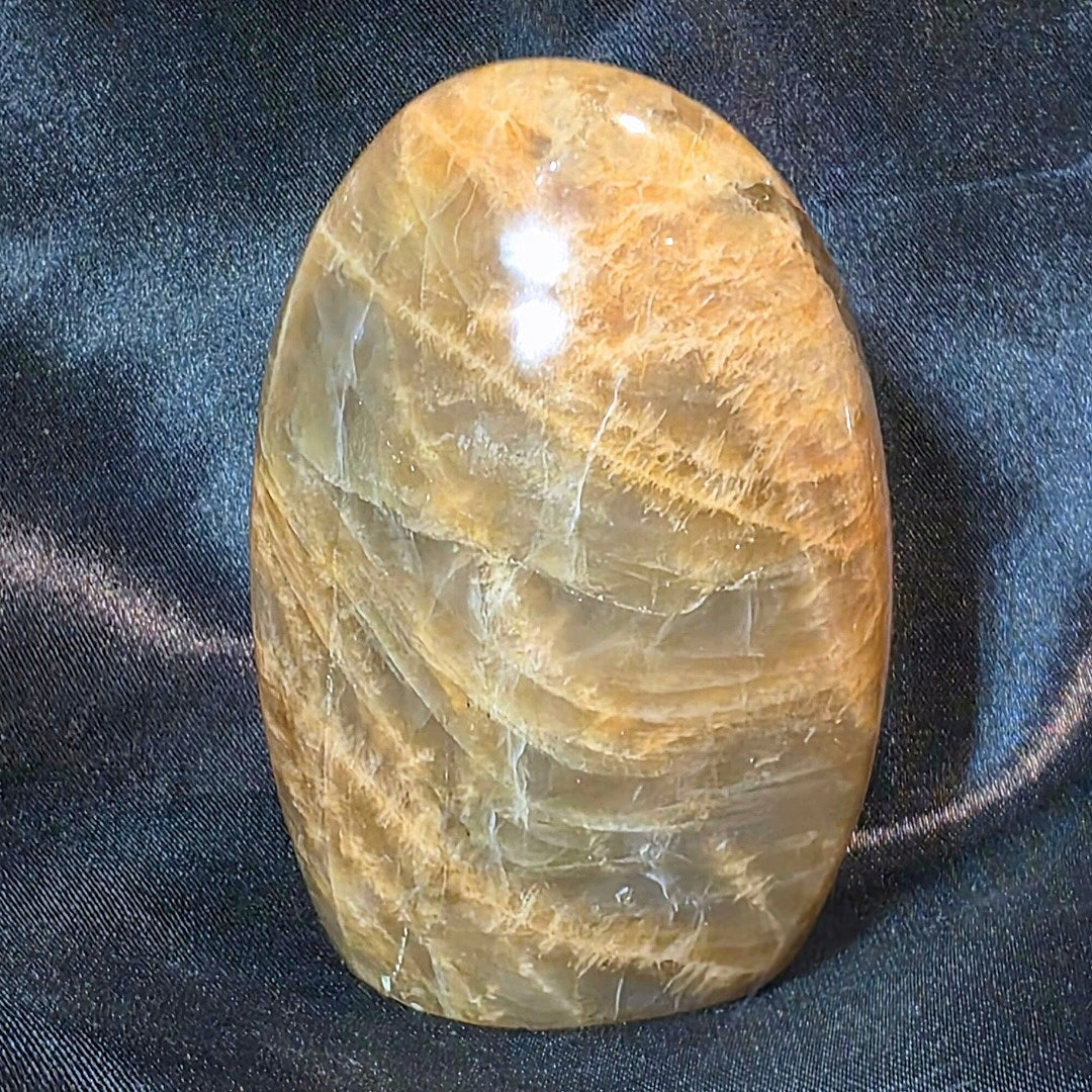 High Flash Peach Moonstone & Smoky Quartz Freeform - 244g
