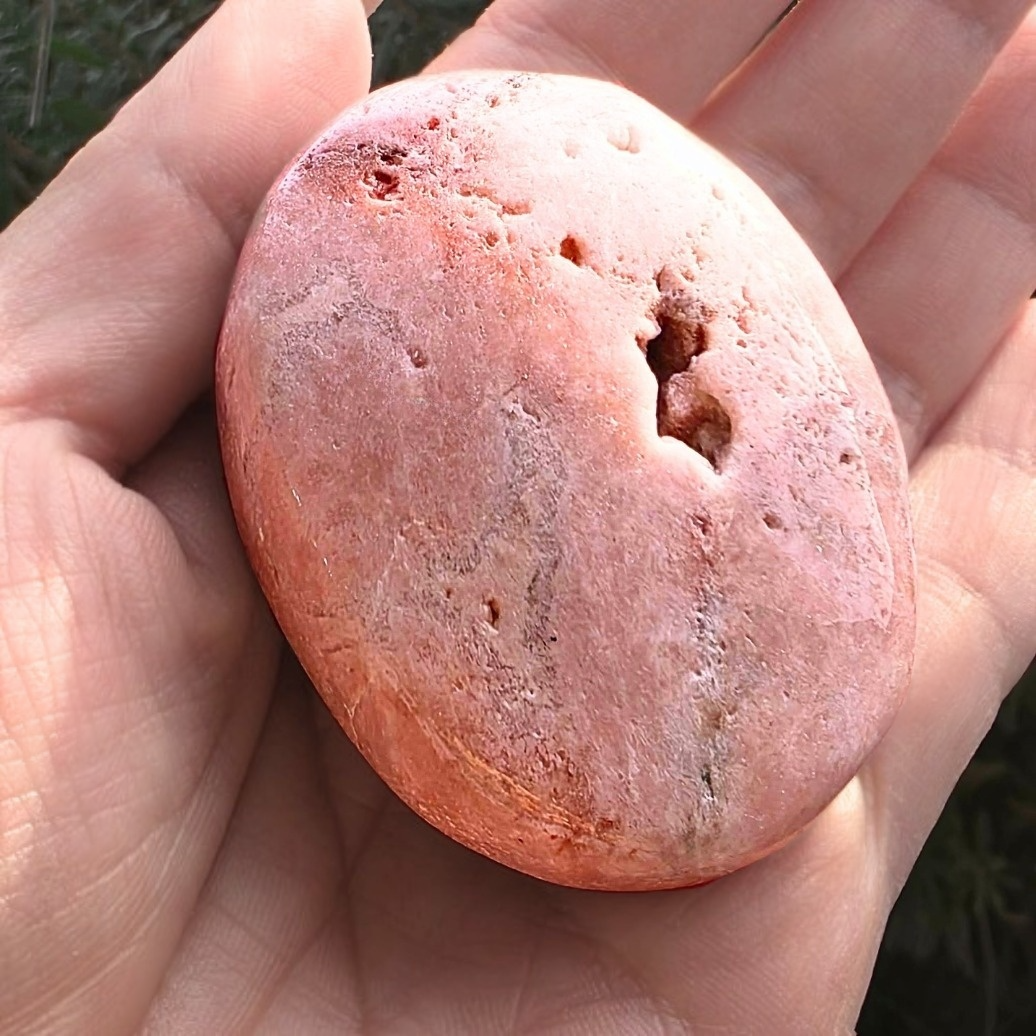 Pink Amethyst Druzy Palm Stone