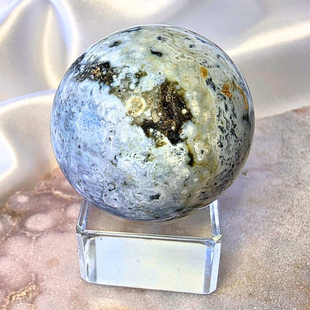 druzy ocean jasper sphere