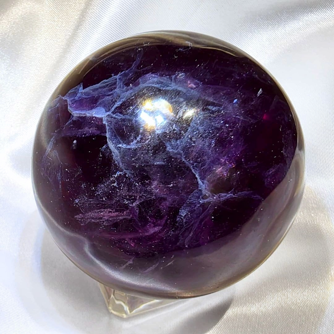 Purple & Mint Fluorite Sphere - 290g