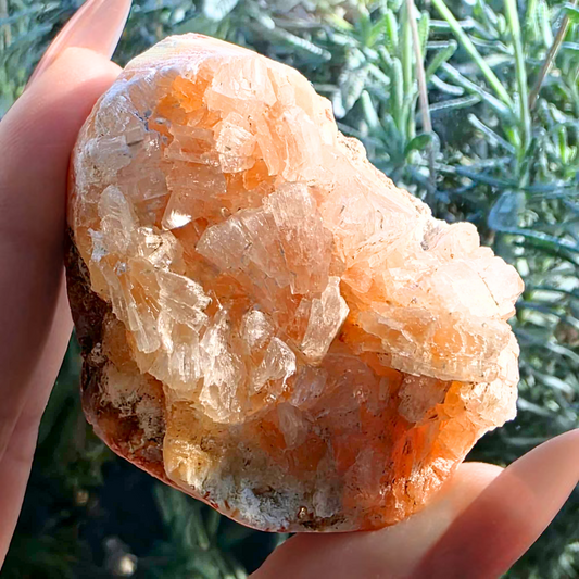 Peach Heulandite Crystal Cluster