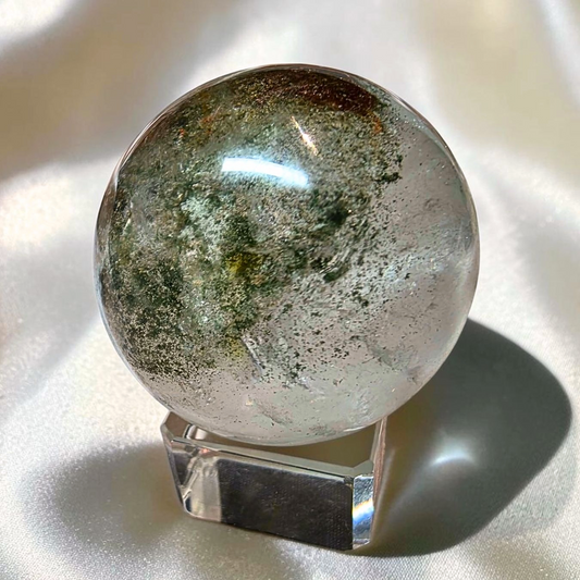 Garden Quartz Crystal Sphere | Lodolite Included Quartz