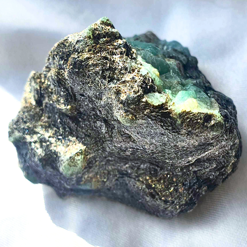 Emerald in Biotite Mica Crystal Cluster