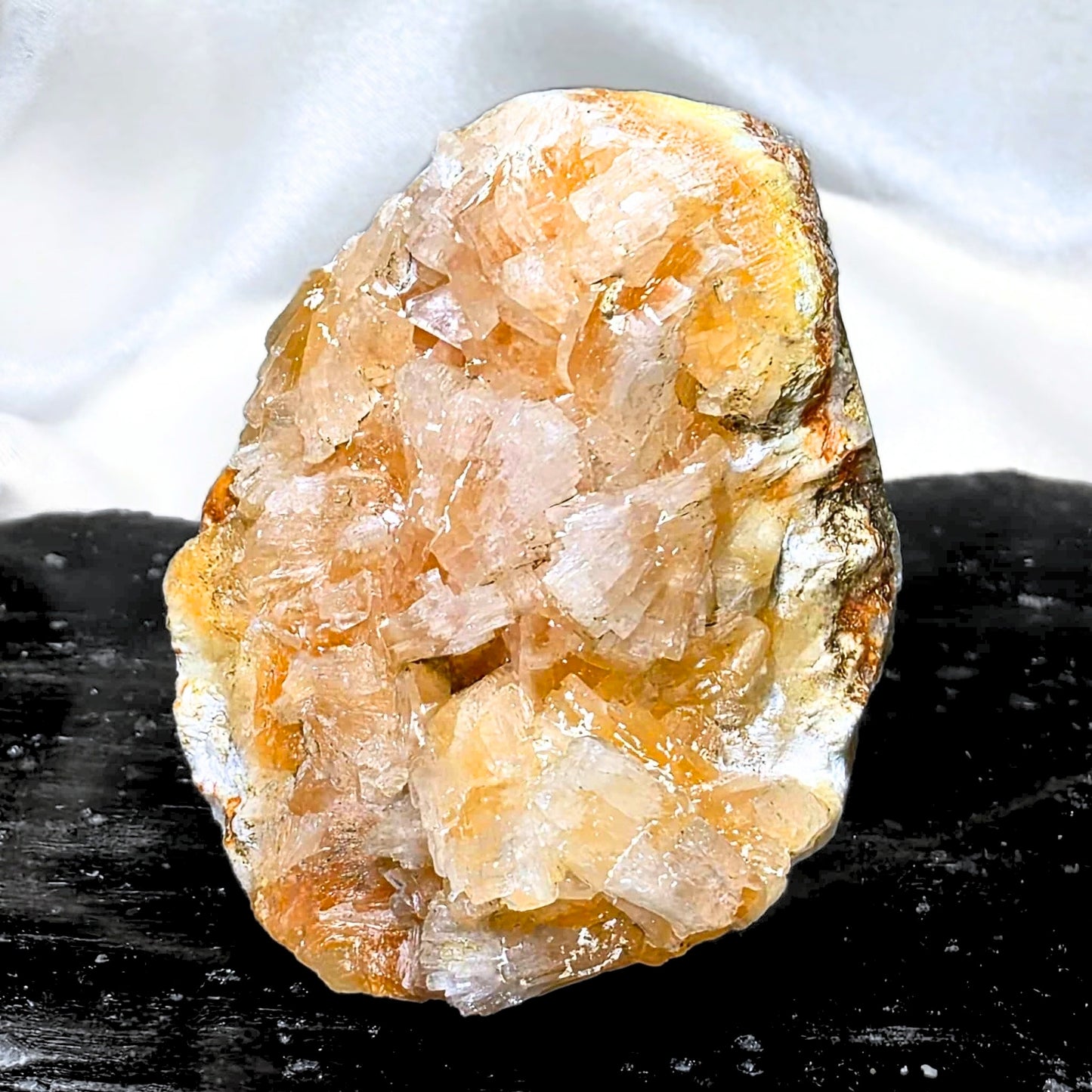 Peach Heulandite Crystal Cluster