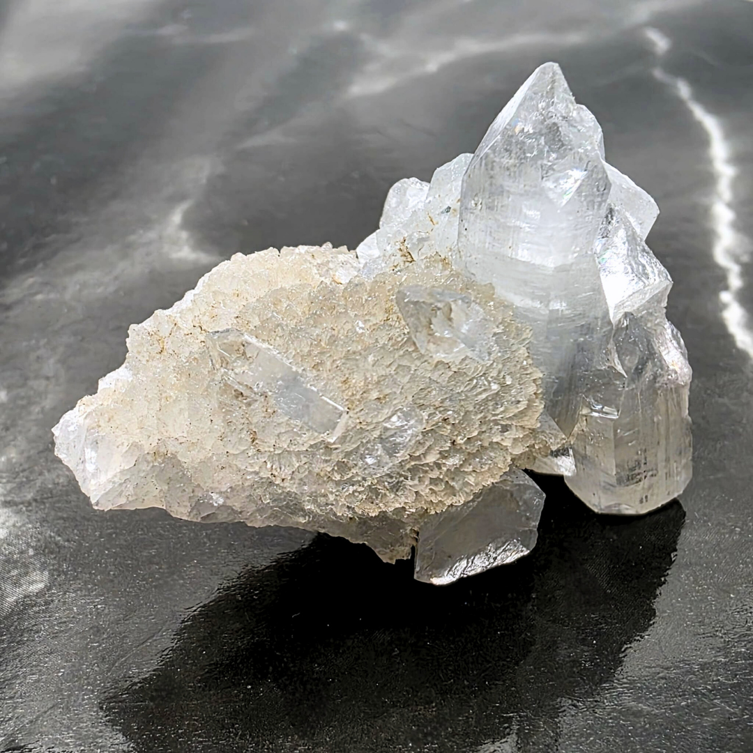 Glass Apophyllite on Chalcedony Specimen