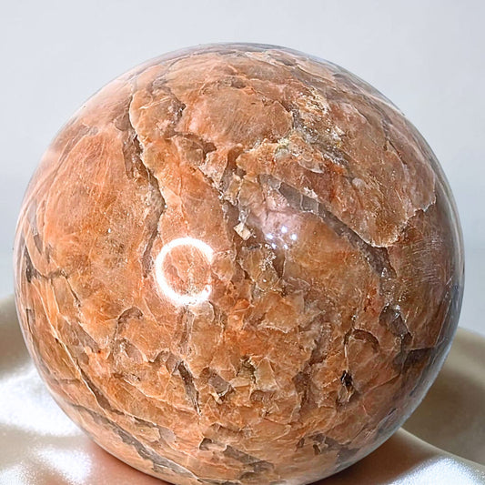 Large Display Peach Moonstone Sphere - 980g