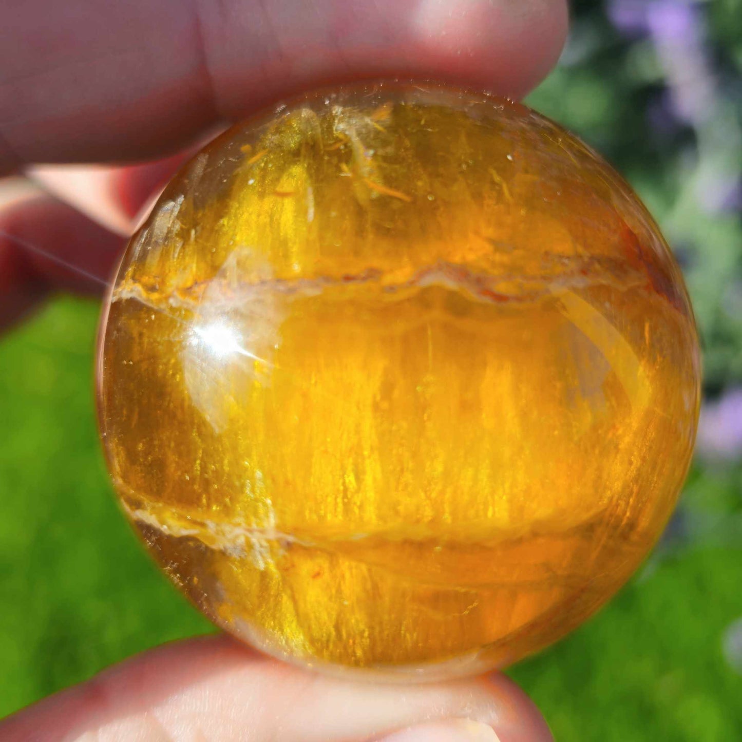 Natural Yellow Fluorite and Mica Sphere