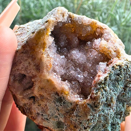 Pink Amethyst & Green Celadonite Cluster