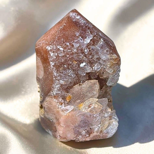 High Grade Druzy Pink Amethyst Tower - Madagascar