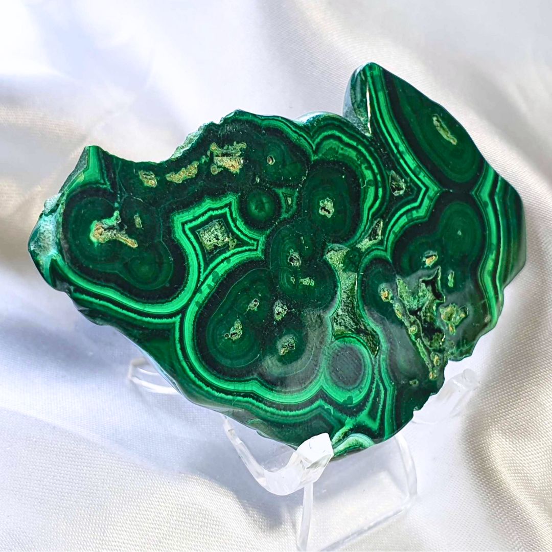 Botryoidal Malachite Slab - includes stand