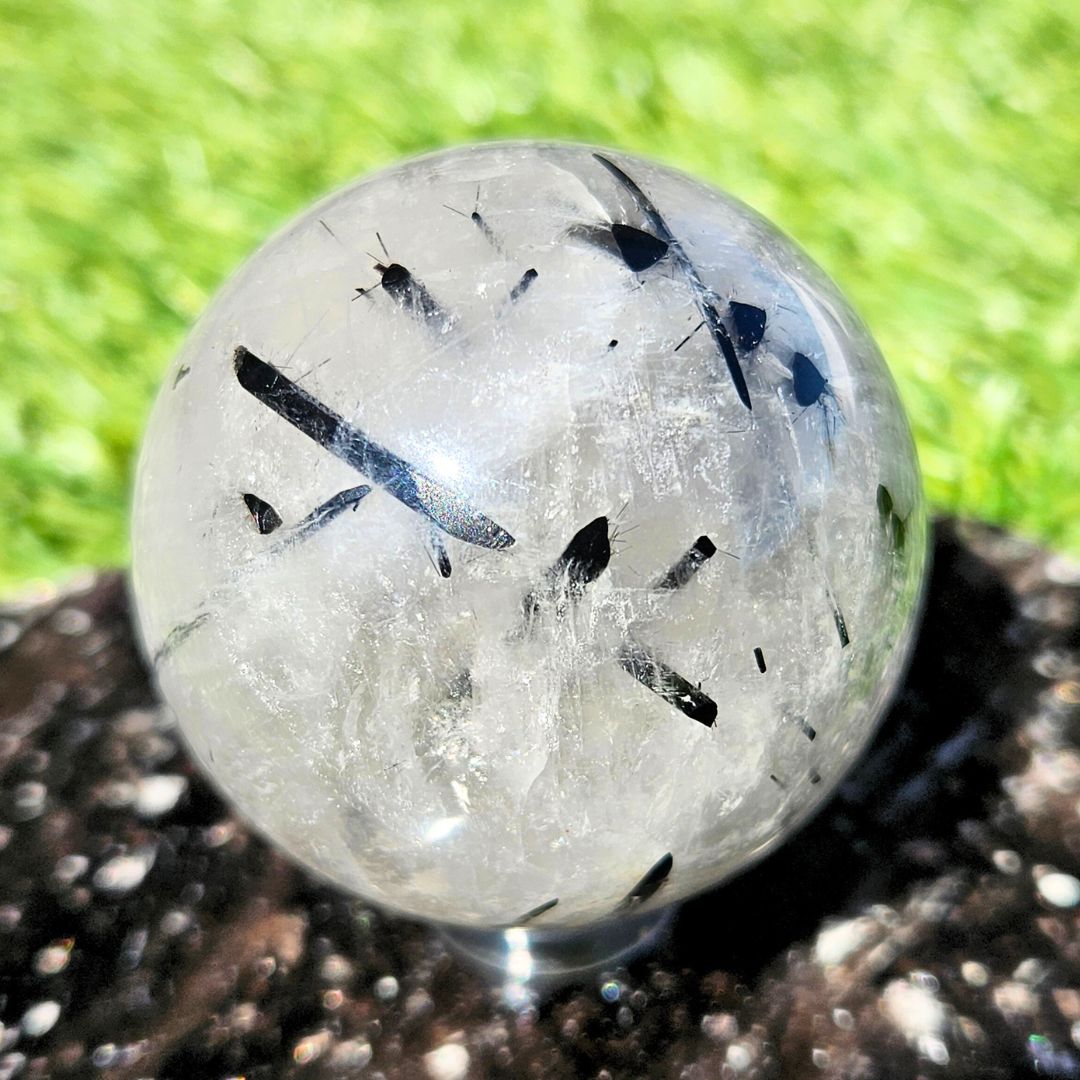 Tourmaline in Quartz Crystal Sphere