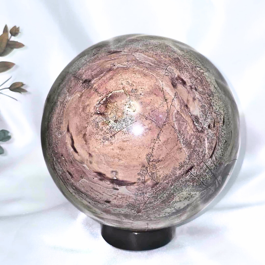 XL Natural Pink Picture Jasper Sphere - 4.91kg