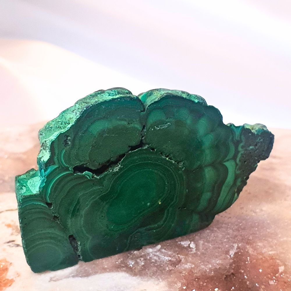 Small Malachite Slab with Stand