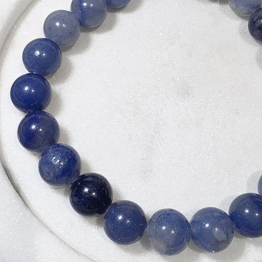 Natural Blue Quartz 8mm Crystal Bracelet