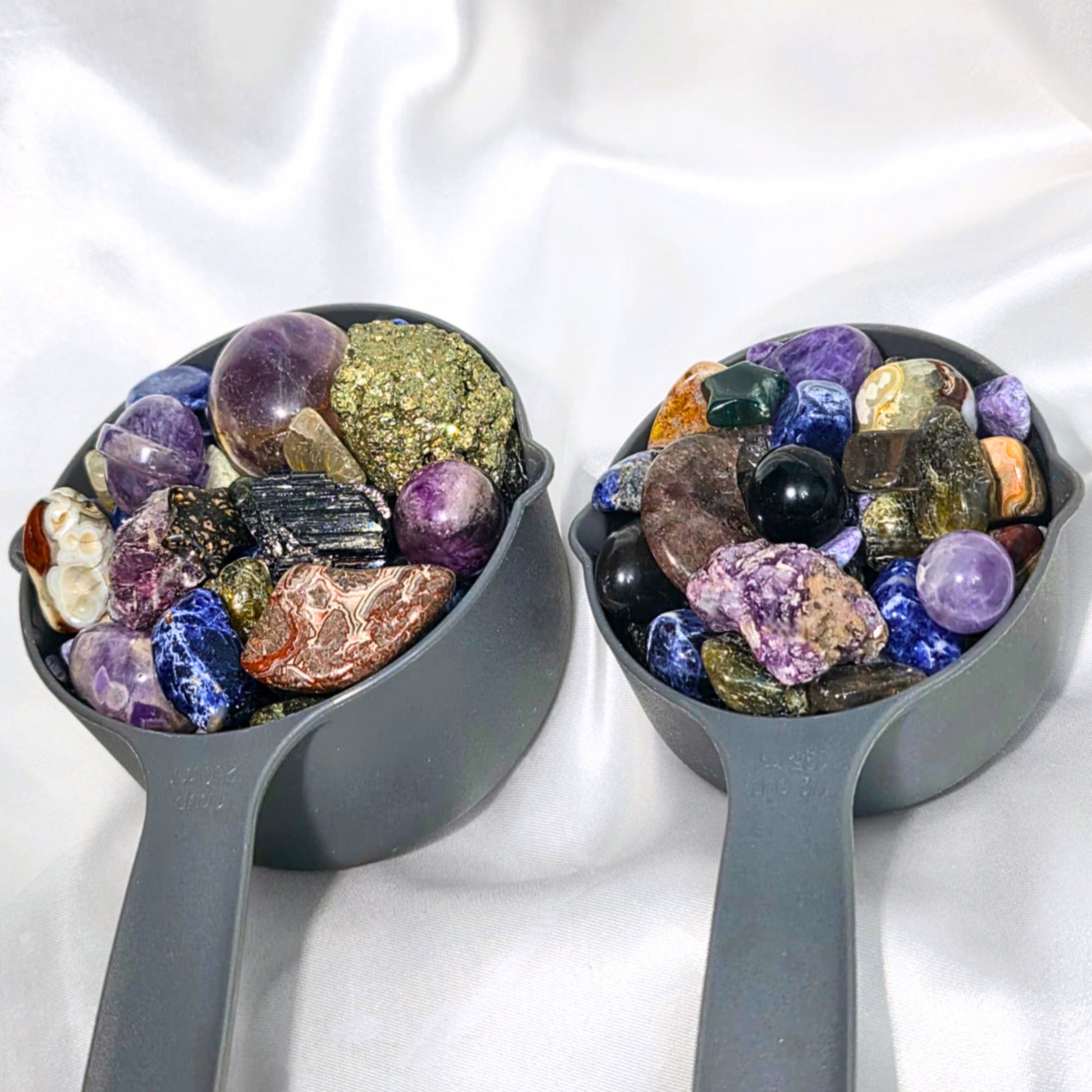 Galaxy Crystal Confetti Scoop example showing a mix of genuine crystal tumbles, chips and miniature carvings