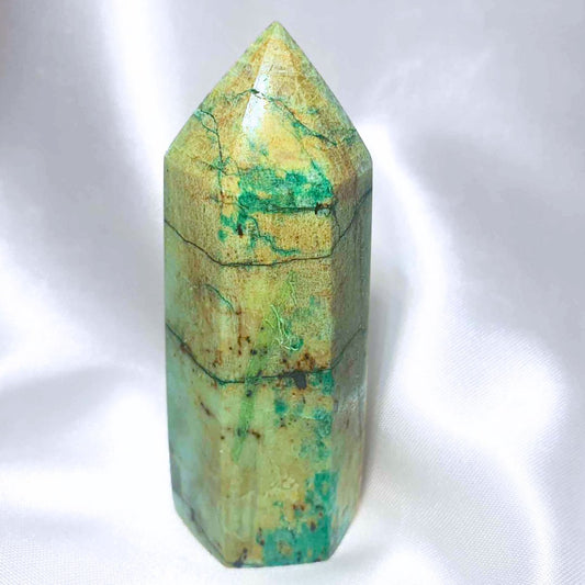 Phoenix Stone (Ajoite) Tower - Chrysocolla, Malachite & Turquoise