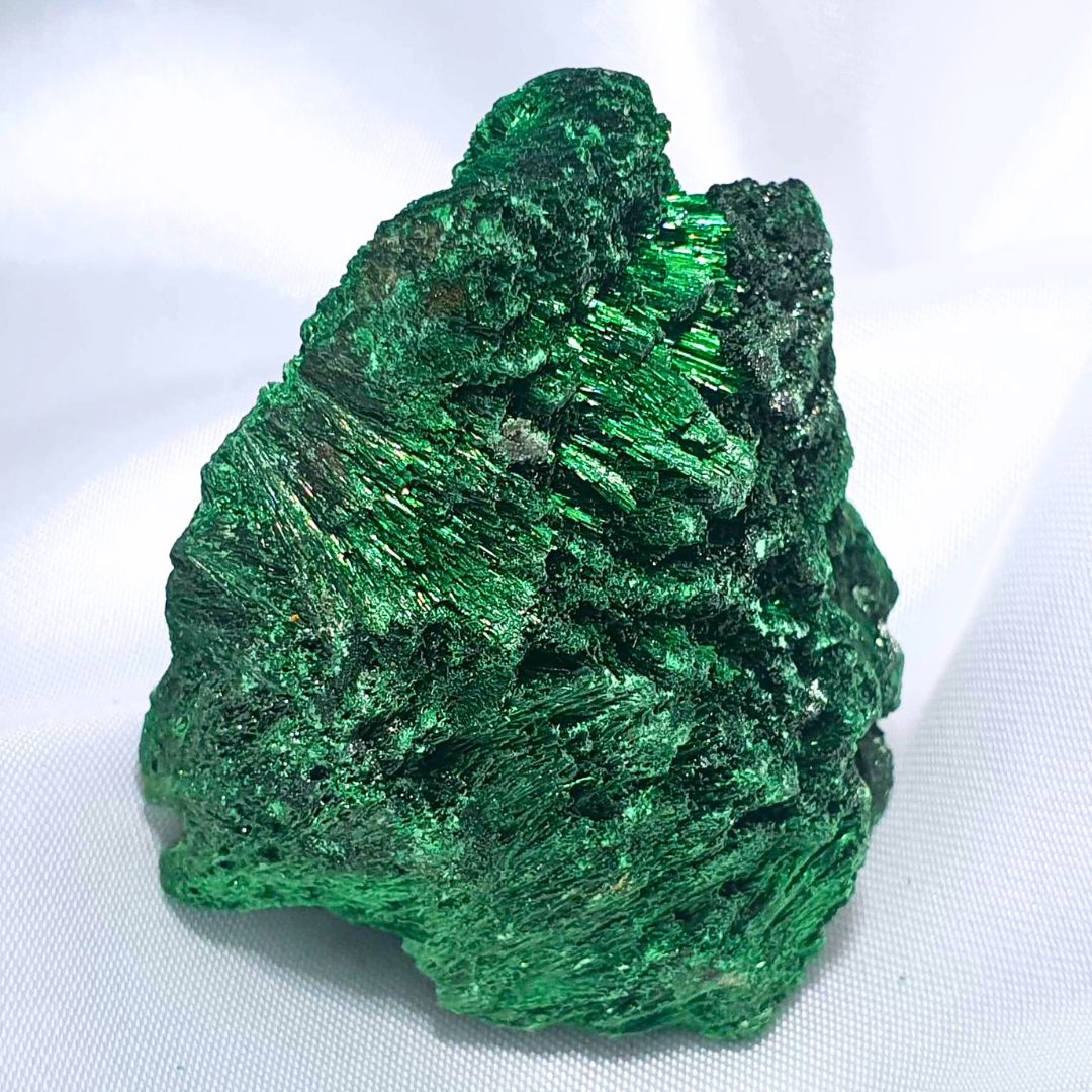 High Grade Fibrous Malachite Cluster with High Shimmer