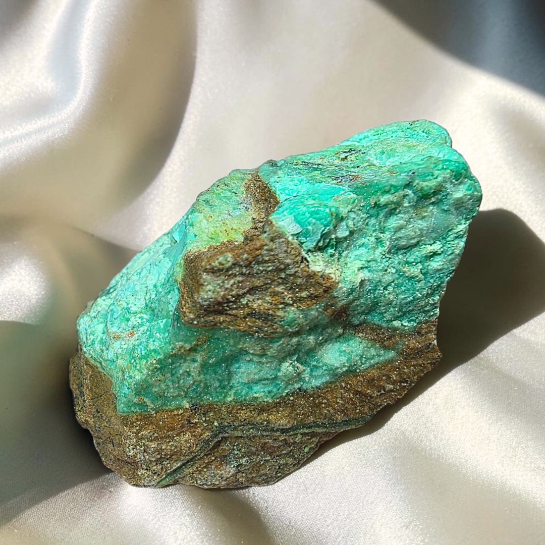 Green Chrysoprase with Druzy Quartz Cluster - Yerilla, WA