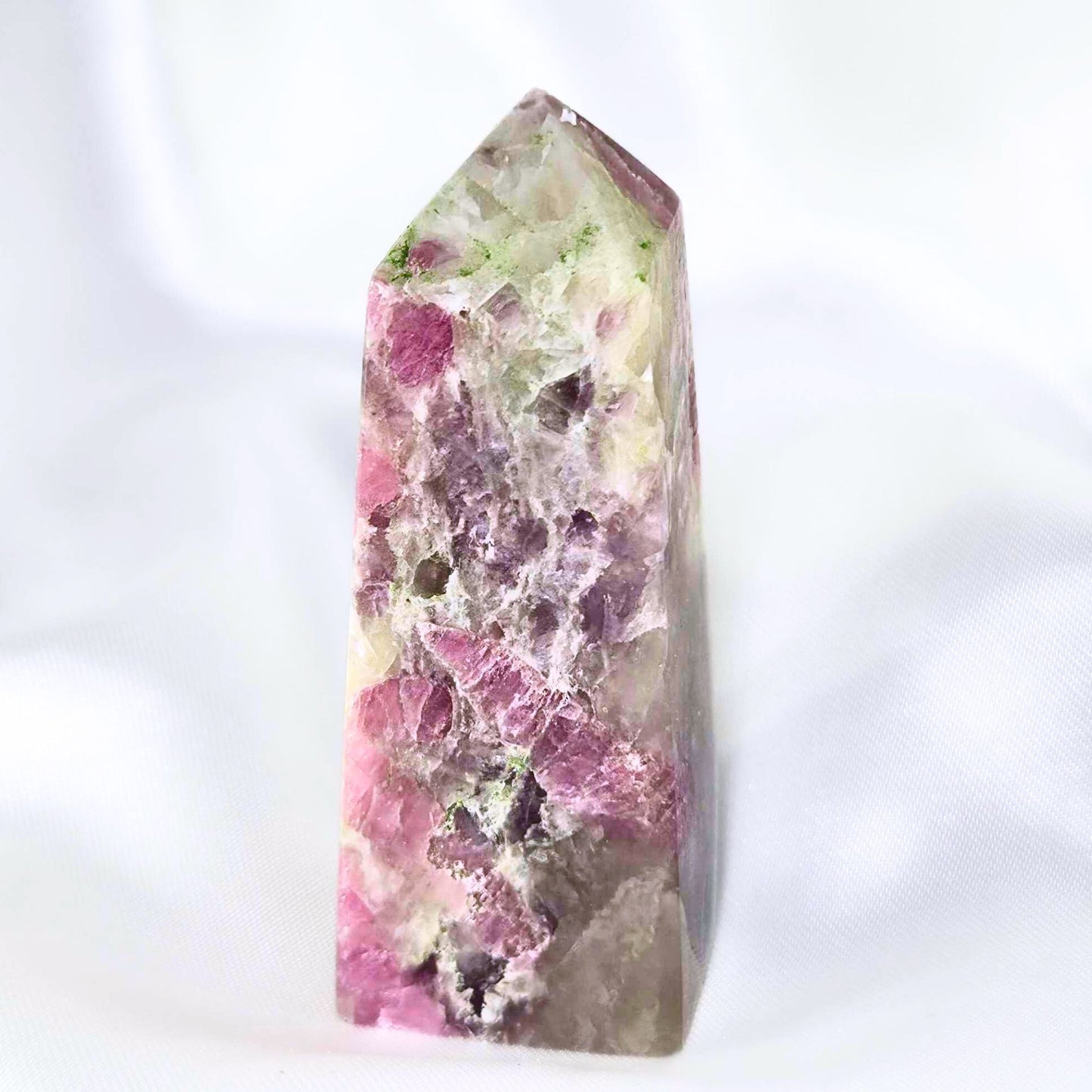 Pink Tourmaline & Smoky Quartz Tower Point