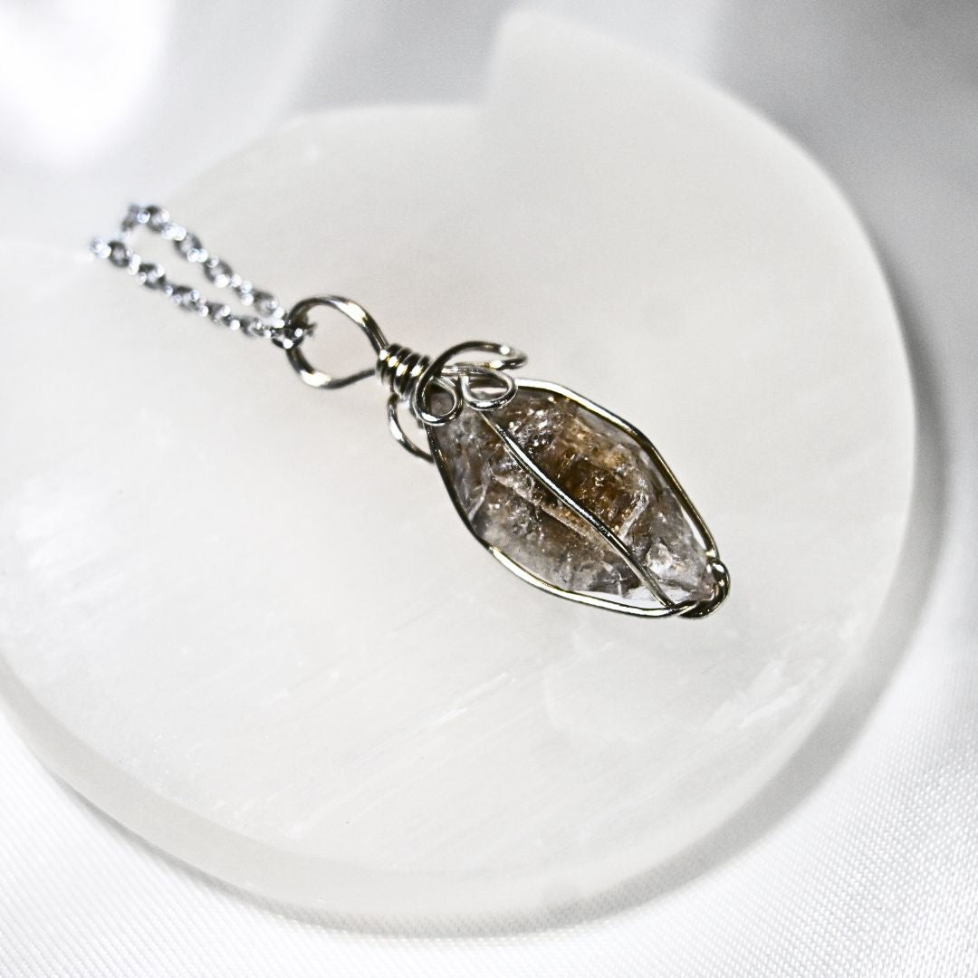 Herkimer Diamond Wire Wrapped Necklace