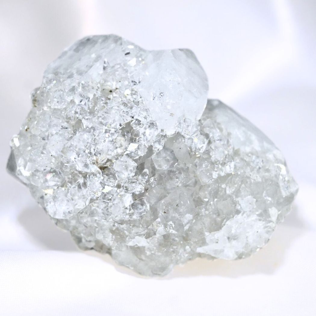 Diamond Apophyllite Cluster with Rainbows