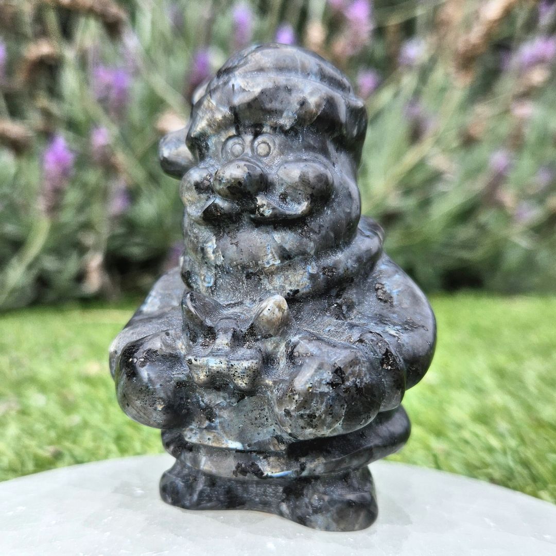 Larvikite Santa Claus Crystal Carving