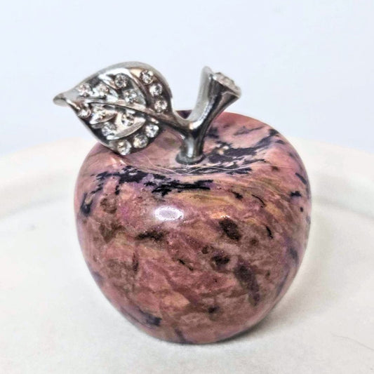 Rhodonite Apple Crystal Carving