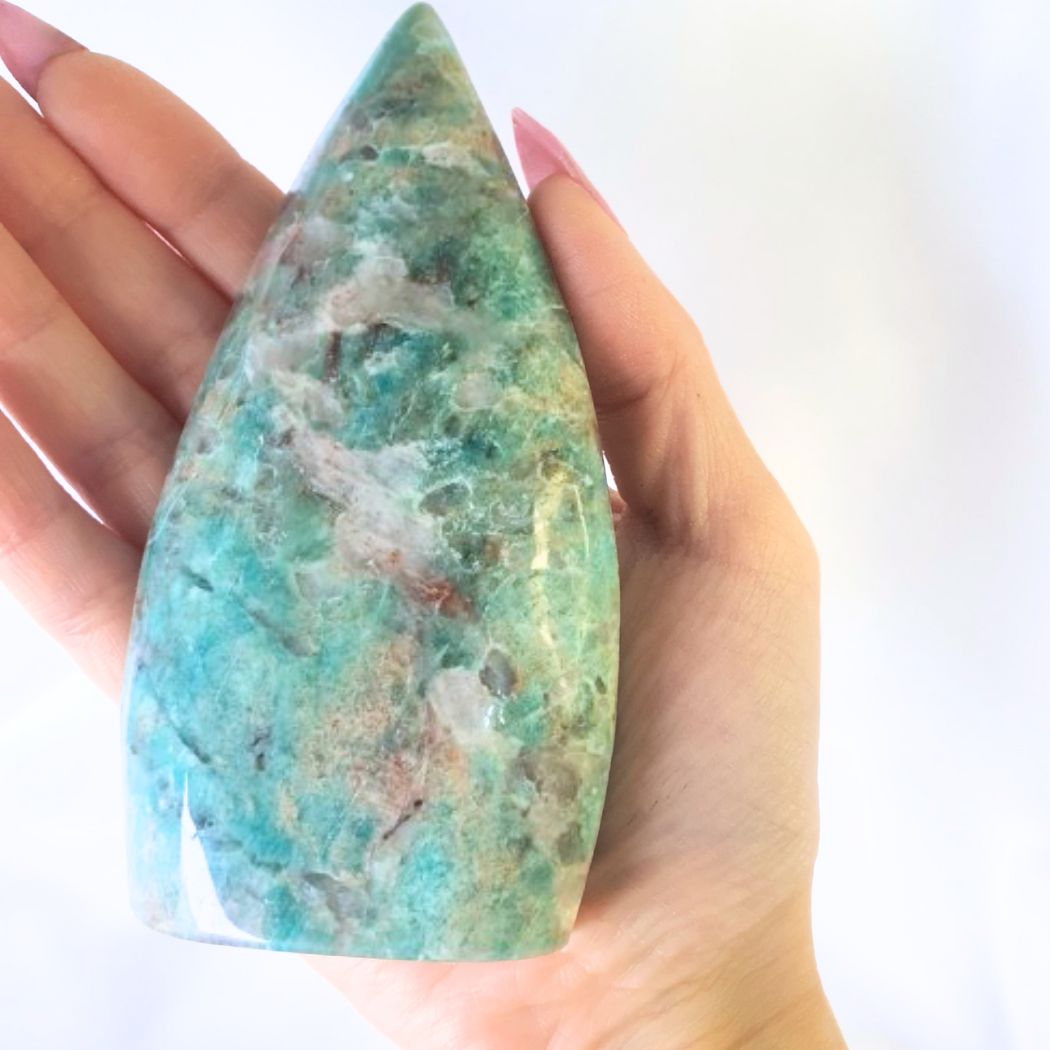 Large Amazonite & Smoky Quartz Free Form - 12cm, 280g